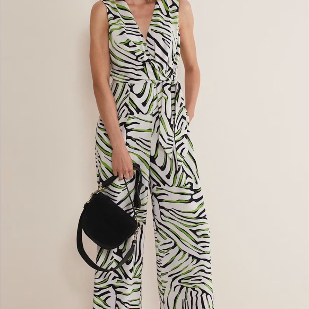 Tamsin Zebra Print Wide Leg Jumpsuit